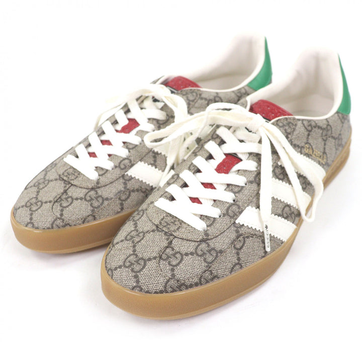 Excellent GUCCI×adidas Low cut sneakers Gazelle leather beige GG Supreme