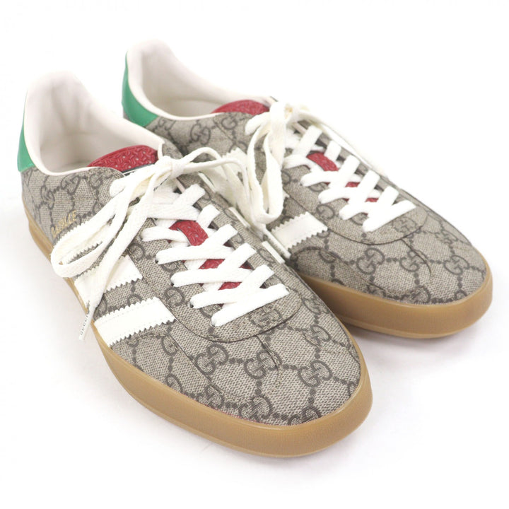 Excellent GUCCI×adidas Low cut sneakers Gazelle leather beige GG Supreme