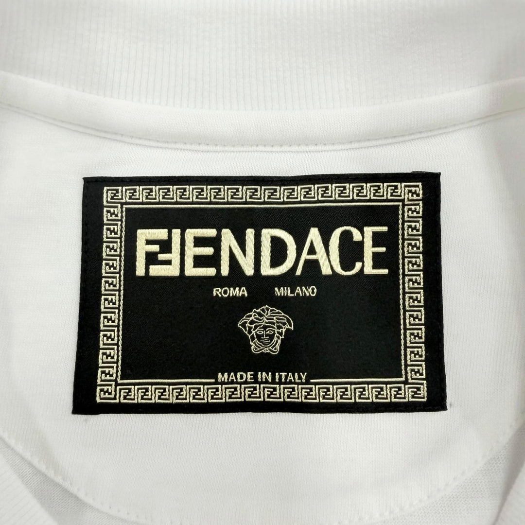 Pristine FENDACE Short sleeve T-shirt Logo embroidery, back Medusa print