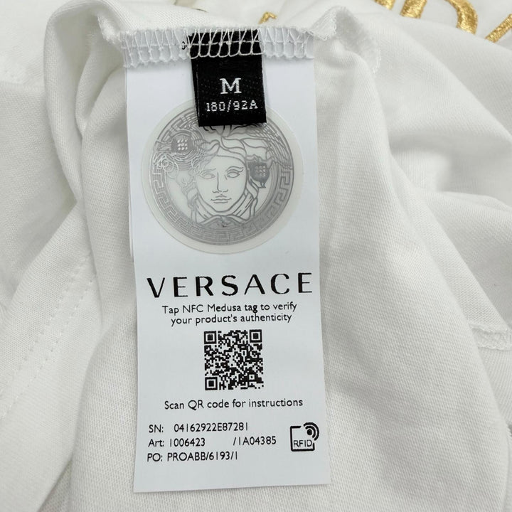 Pristine FENDACE Short sleeve T-shirt Logo embroidery, back Medusa print