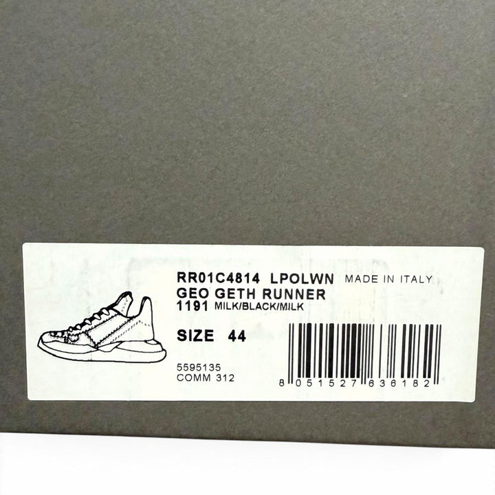 Discounted Great Rick Owens Low cut sneakers GEO GETH RUNNER white leather mens