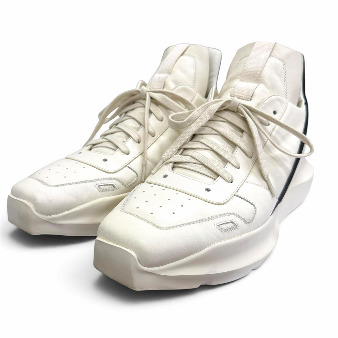 Discounted Great Rick Owens Low cut sneakers GEO GETH RUNNER white leather mens