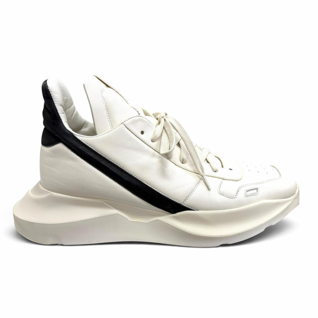 Discounted Great Rick Owens Low cut sneakers GEO GETH RUNNER white leather mens