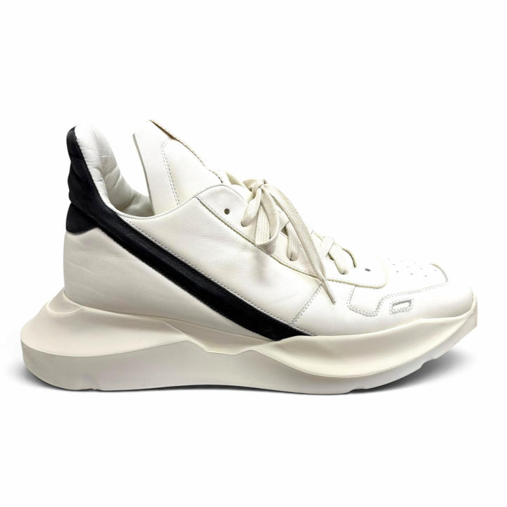 Discounted Great Rick Owens Low cut sneakers GEO GETH RUNNER white leather mens