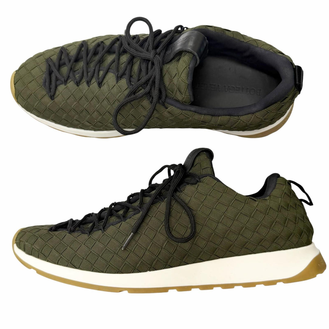 Great BOTTEGAVENETA Low cut sneakers INTRECCIATO khaki mens 41
