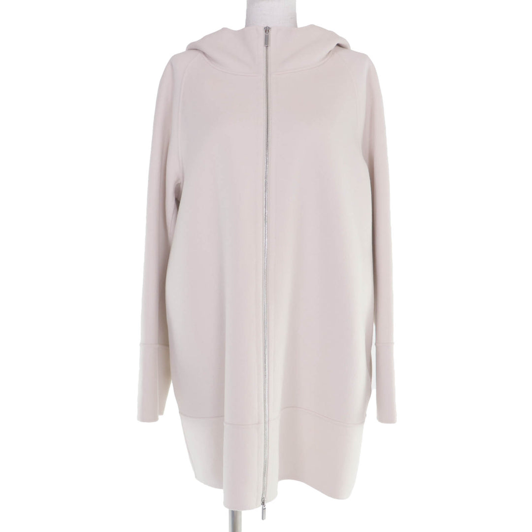 Excellent S MaxMara DESIGN FOR EASY LIVING coat With hood ZIP UP Ivory 44