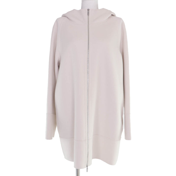 Excellent S MaxMara DESIGN FOR EASY LIVING coat With hood ZIP UP Ivory 44