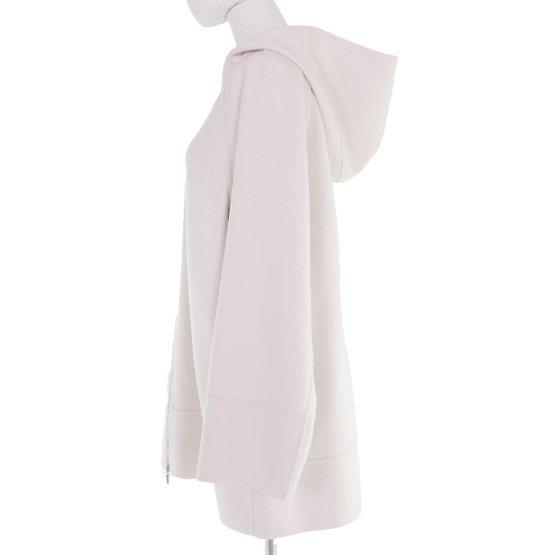 Excellent S MaxMara DESIGN FOR EASY LIVING coat With hood ZIP UP Ivory 44