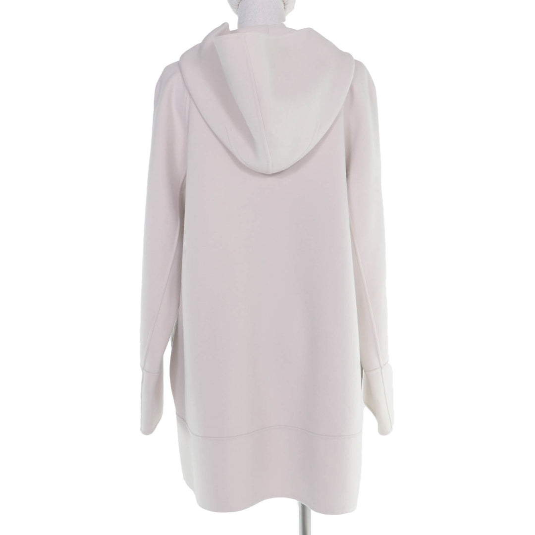 Excellent S MaxMara DESIGN FOR EASY LIVING coat With hood ZIP UP Ivory 44