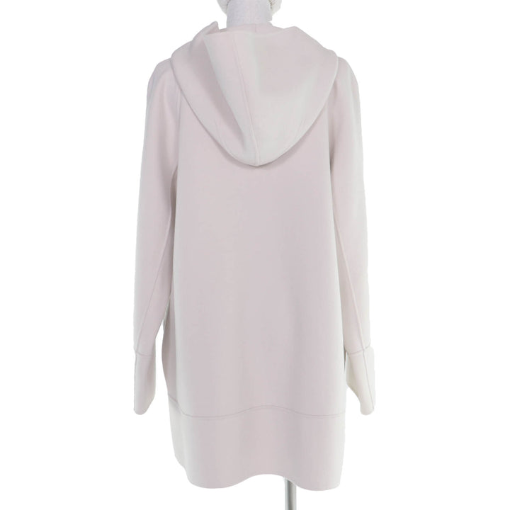 Excellent S MaxMara DESIGN FOR EASY LIVING coat With hood ZIP UP Ivory 44