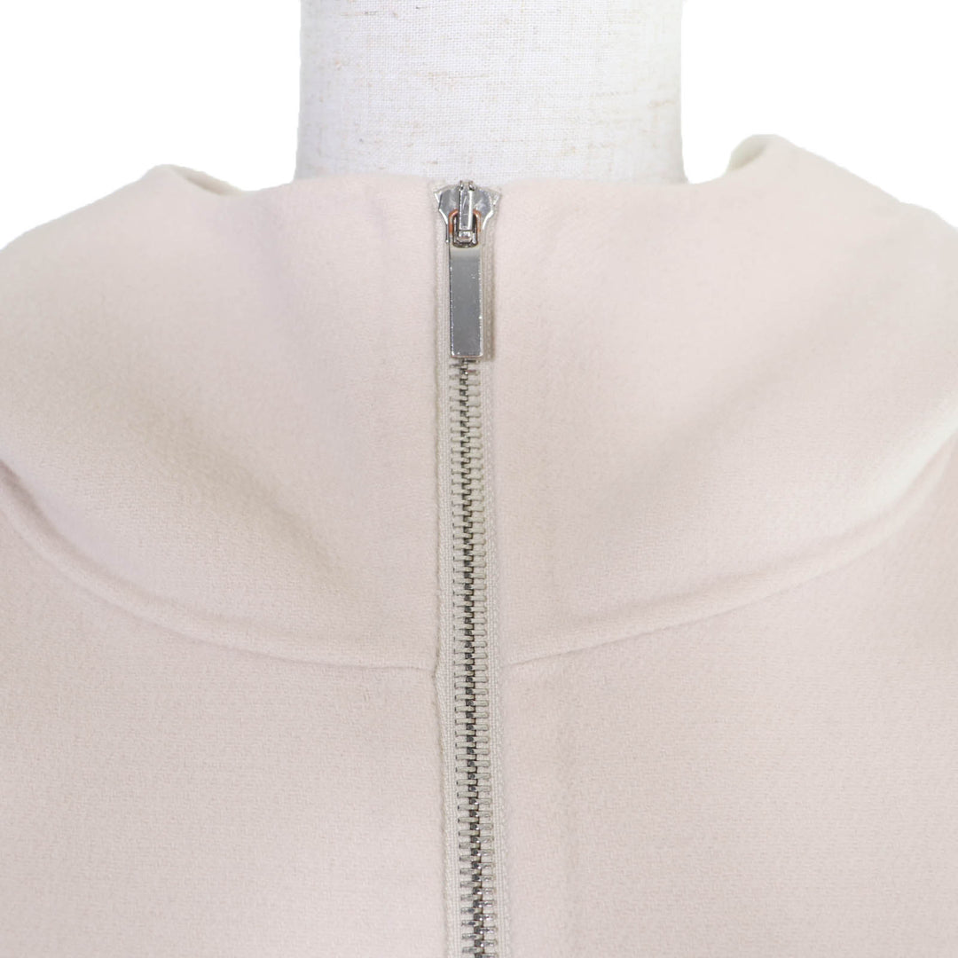 Excellent S MaxMara DESIGN FOR EASY LIVING coat With hood ZIP UP Ivory 44