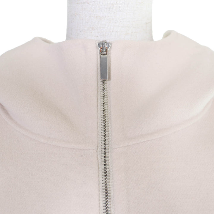 Excellent S MaxMara DESIGN FOR EASY LIVING coat With hood ZIP UP Ivory 44