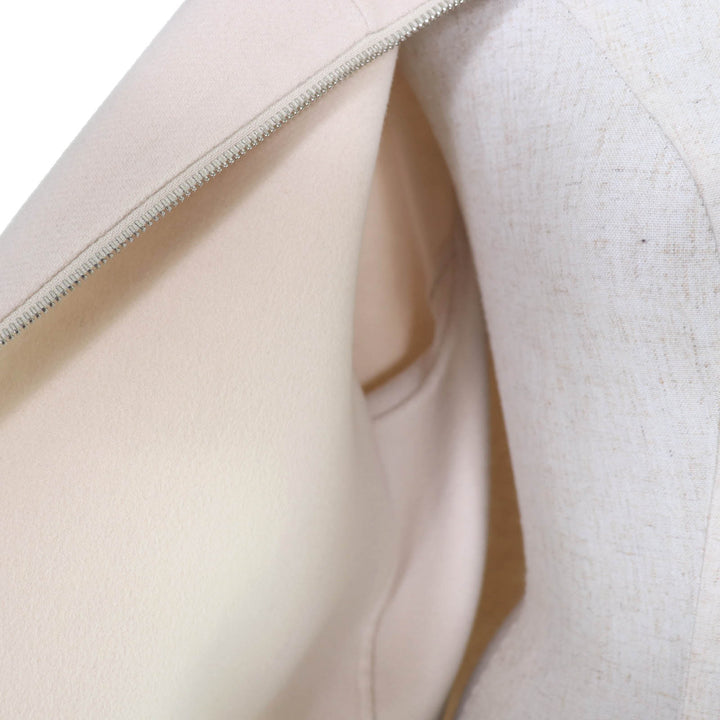 Excellent S MaxMara DESIGN FOR EASY LIVING coat With hood ZIP UP Ivory 44