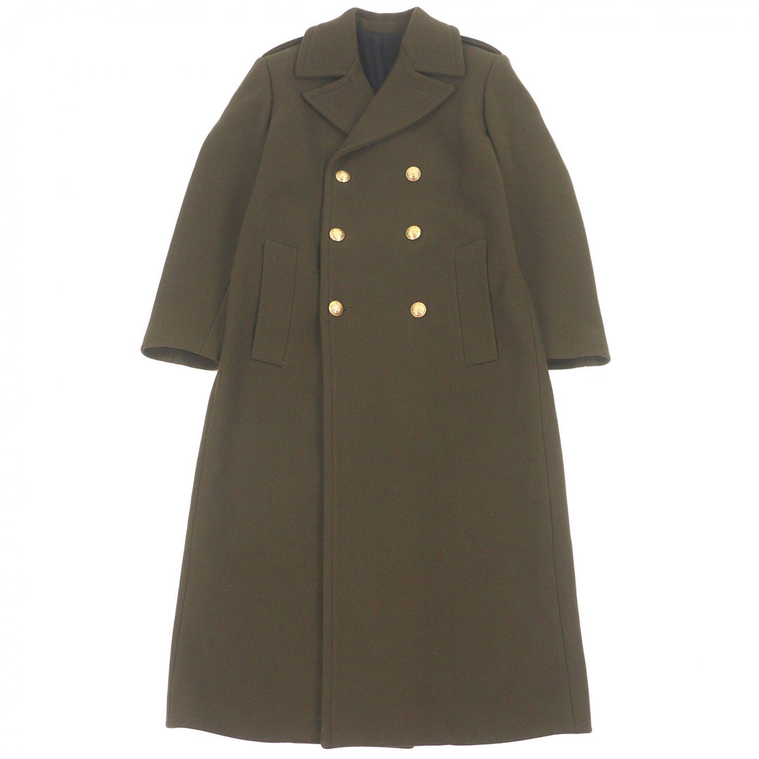 Pristine CELINE Chester coat Gold button double-breasted long coat khaki