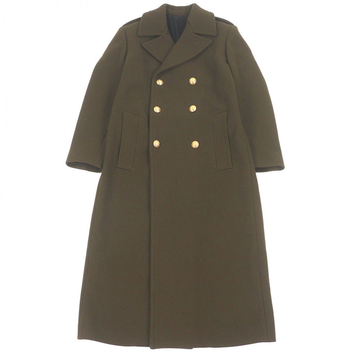 Pristine CELINE Chester coat Gold button double-breasted long coat khaki