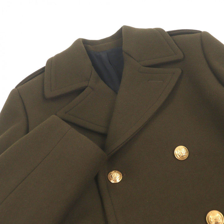 Pristine CELINE Chester coat Gold button double-breasted long coat khaki