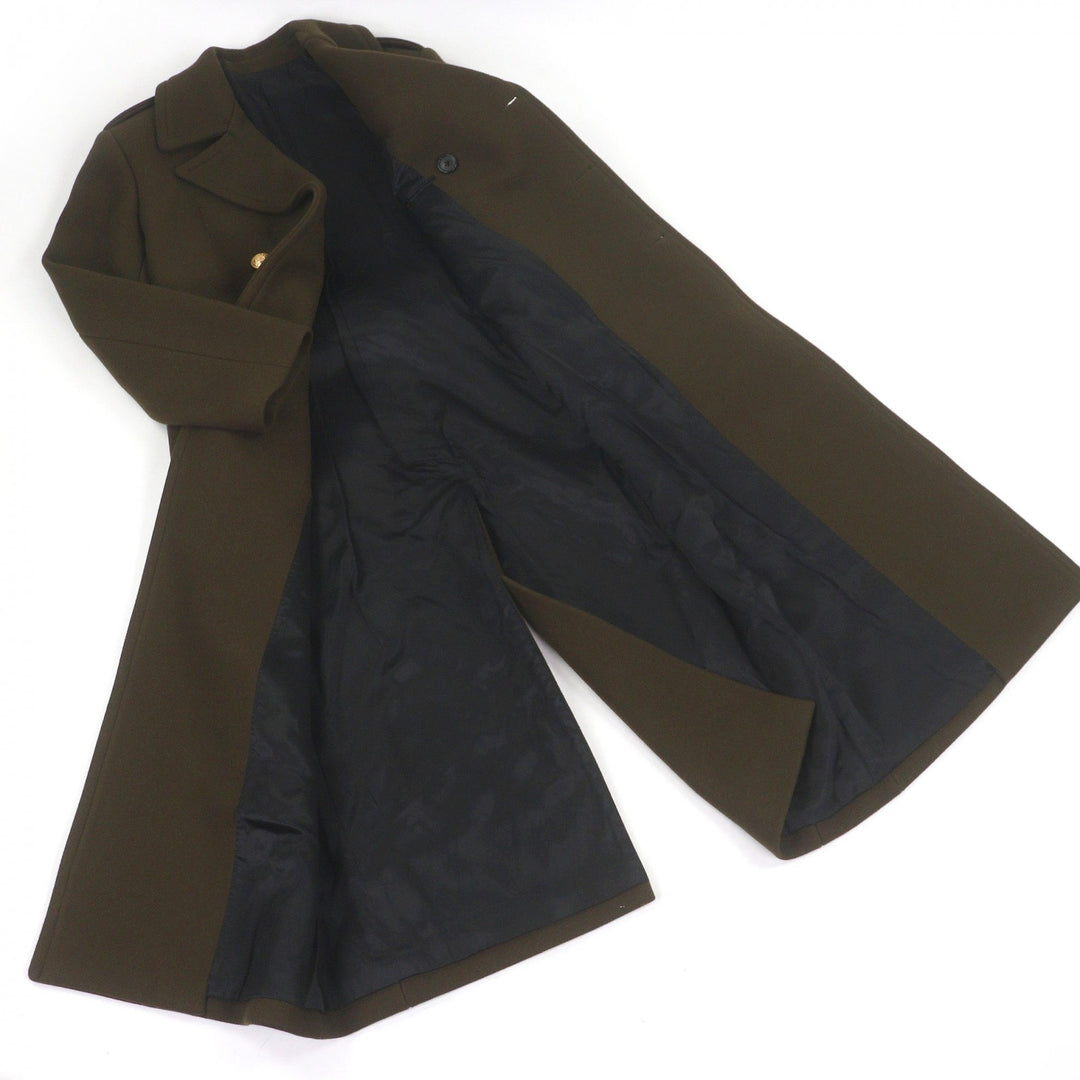 Pristine CELINE Chester coat Gold button double-breasted long coat khaki