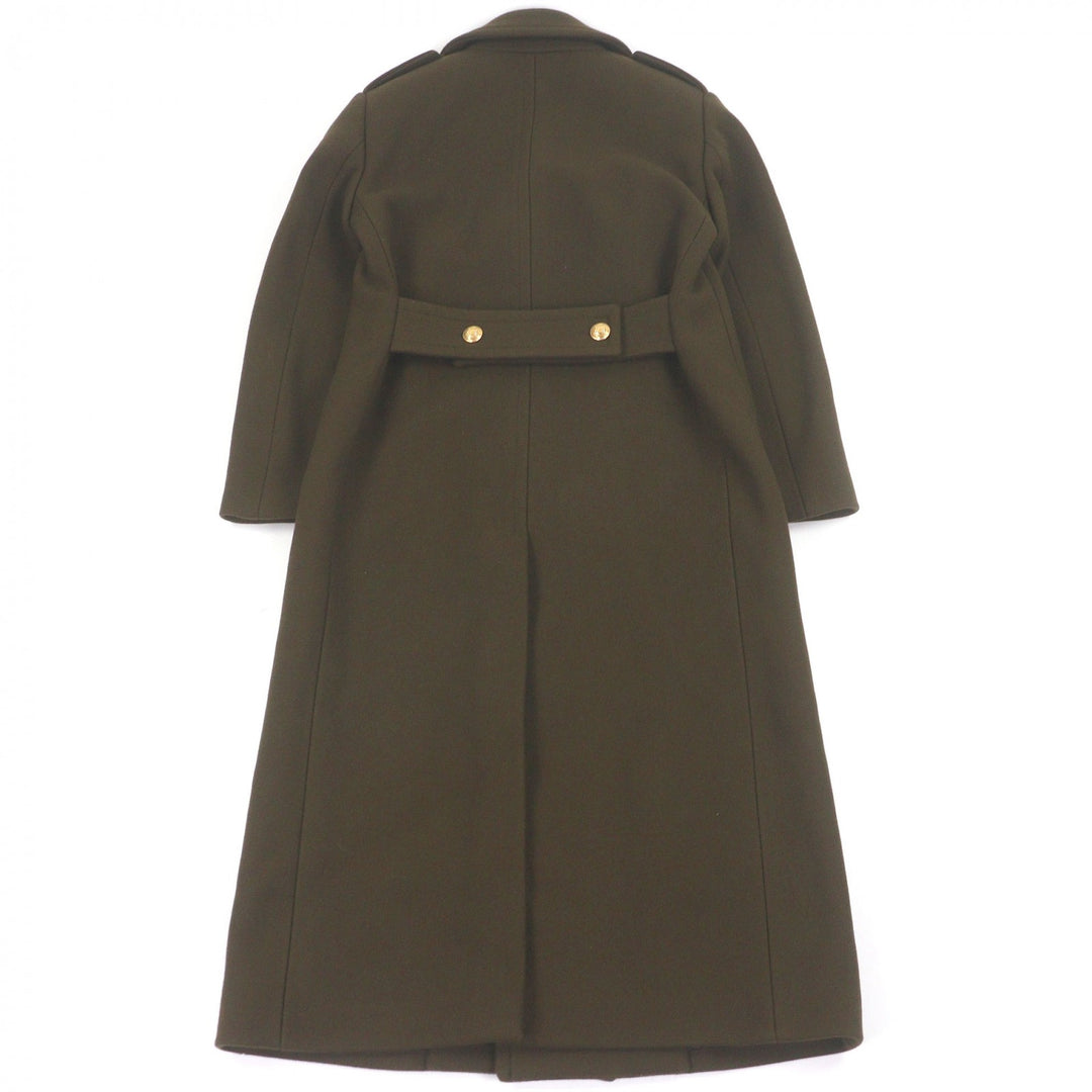 Pristine CELINE Chester coat Gold button double-breasted long coat khaki