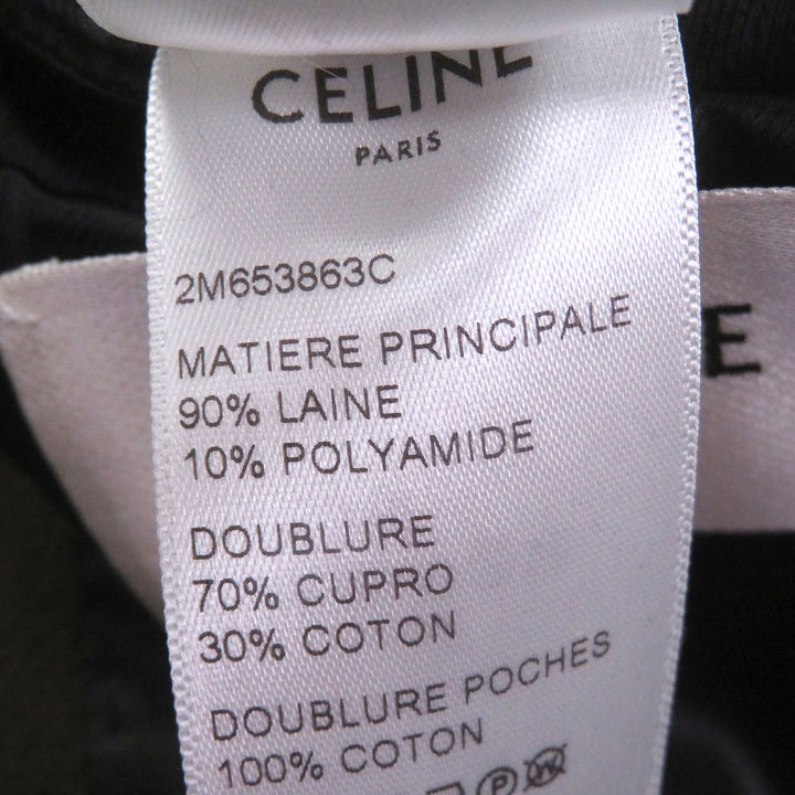 Pristine CELINE Chester coat Gold button double-breasted long coat khaki