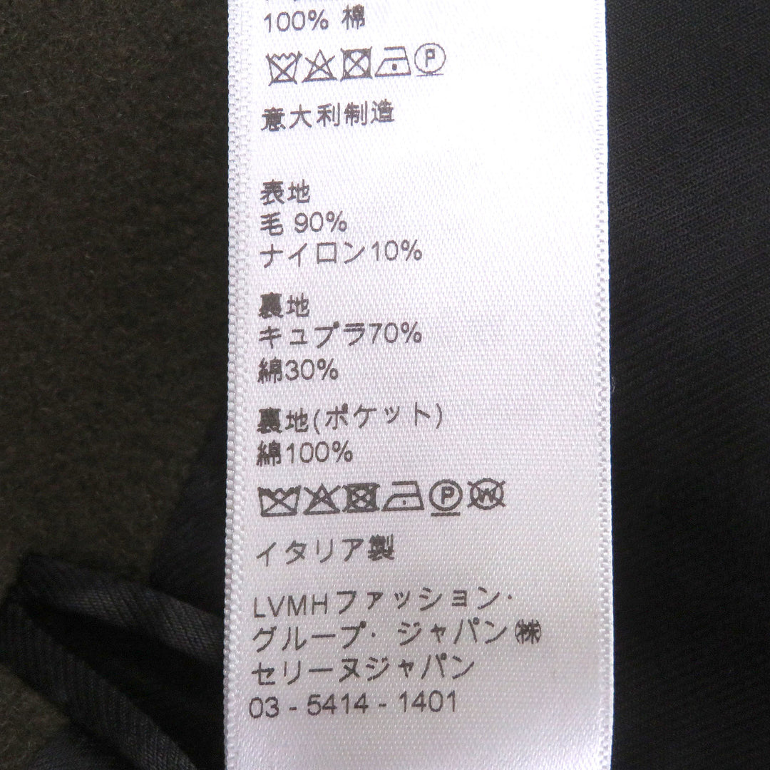 Pristine CELINE Chester coat Gold button double-breasted long coat khaki