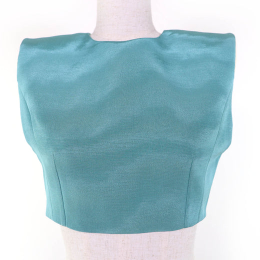 Pristine GUCCI Best Back zip, cropped length Blue cotton Women 36 683131