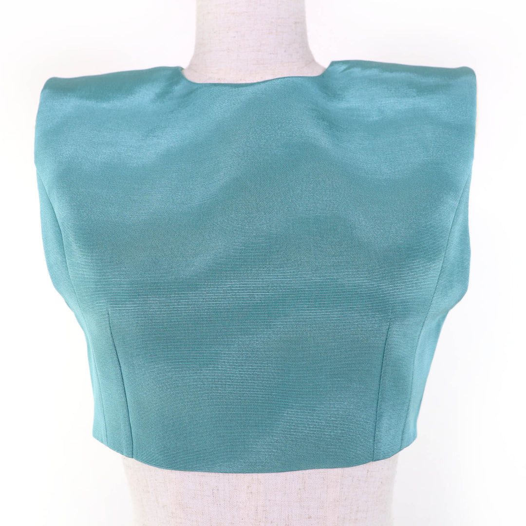 Pristine GUCCI Best Back zip, cropped length Blue cotton Women 36 683131