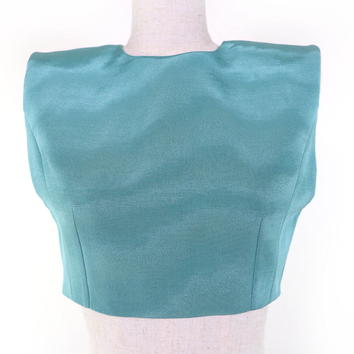 Pristine GUCCI Best Back zip, cropped length Blue cotton Women 36 683131