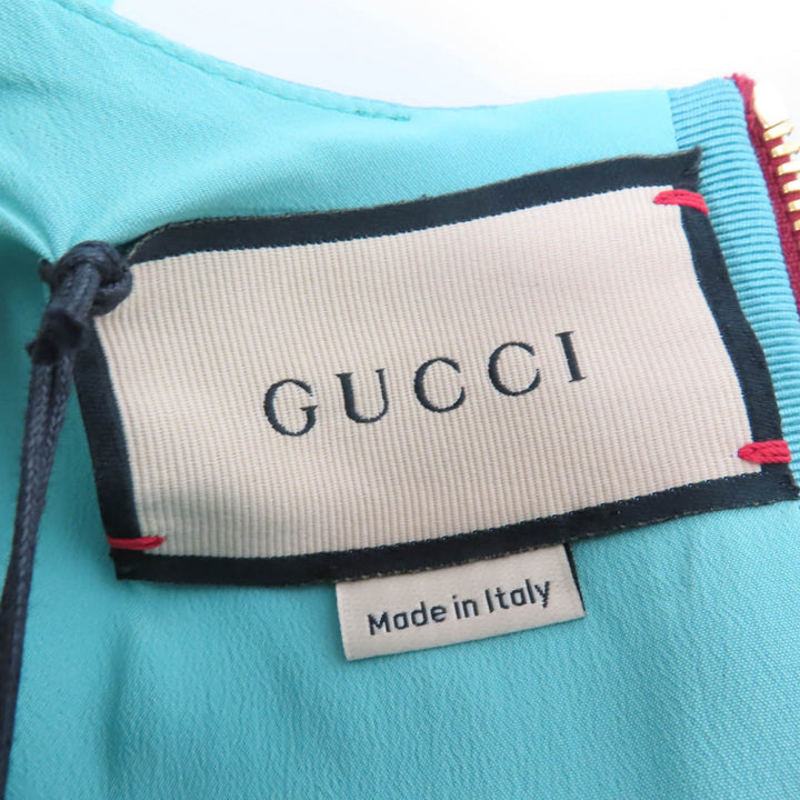 Pristine GUCCI Best Back zip, cropped length Blue cotton Women 36 683131