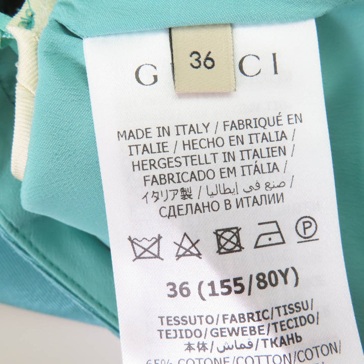 Pristine GUCCI Best Back zip, cropped length Blue cotton Women 36 683131
