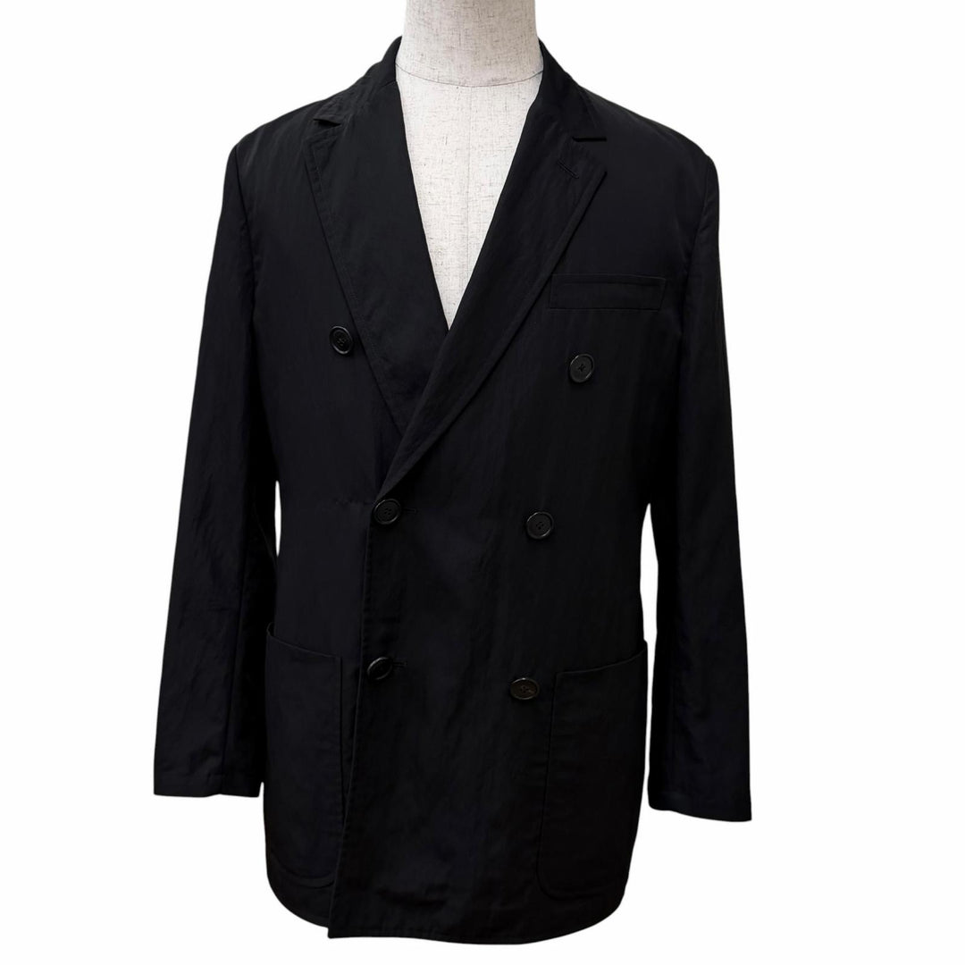 Great HERMES Double breasted jacket Plain black Rayon mens 46
