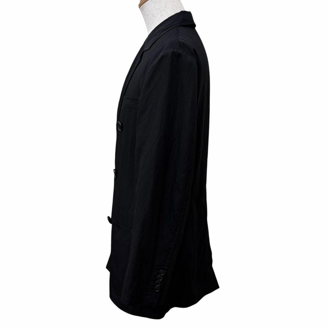 Great HERMES Double breasted jacket Plain black Rayon mens 46