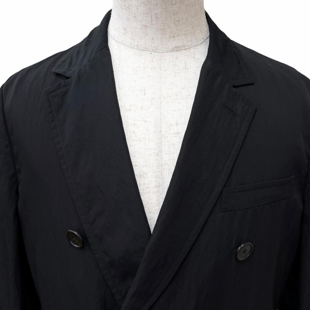 Great HERMES Double breasted jacket Plain black Rayon mens 46