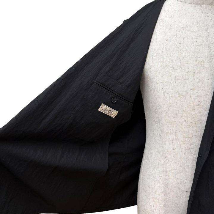 Great HERMES Double breasted jacket Plain black Rayon mens 46