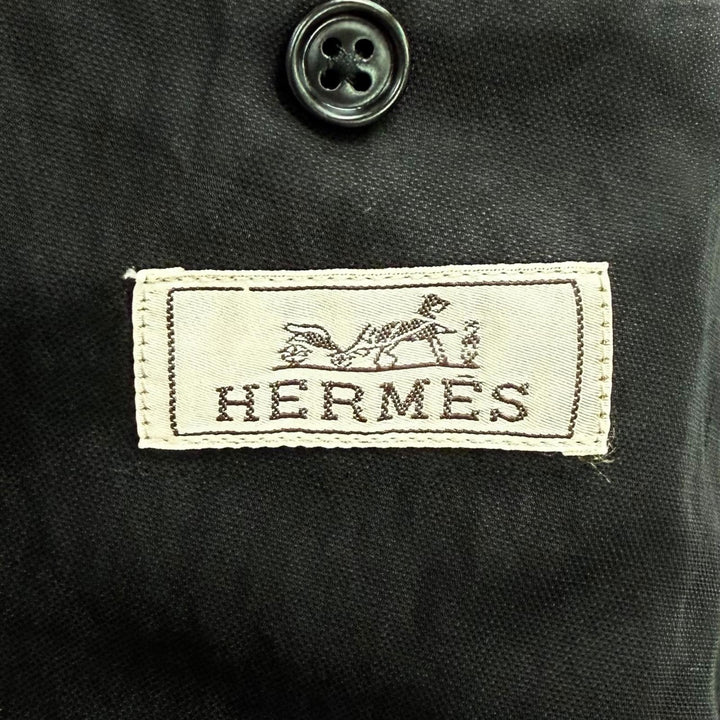 Great HERMES Double breasted jacket Plain black Rayon mens 46
