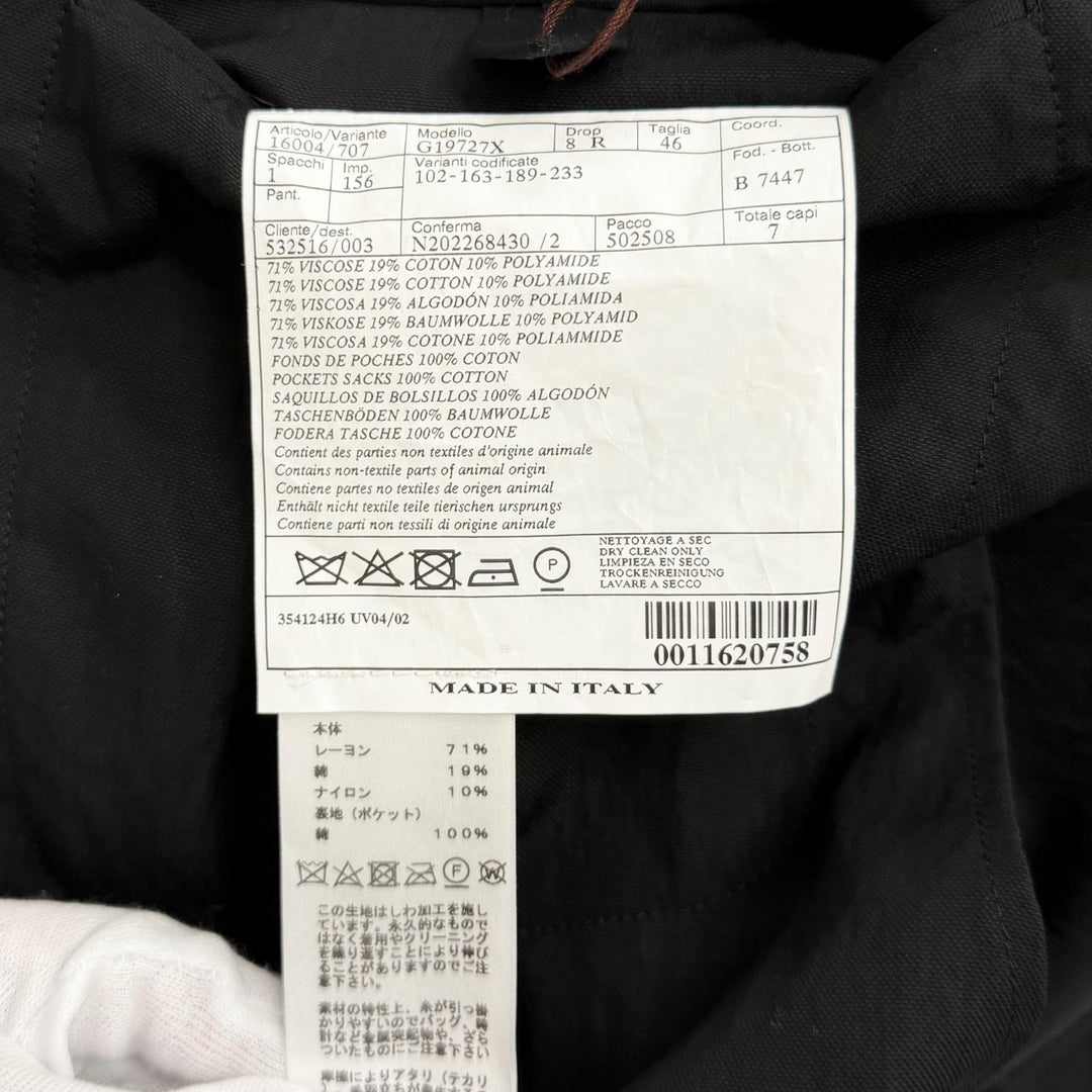 Great HERMES Double breasted jacket Plain black Rayon mens 46