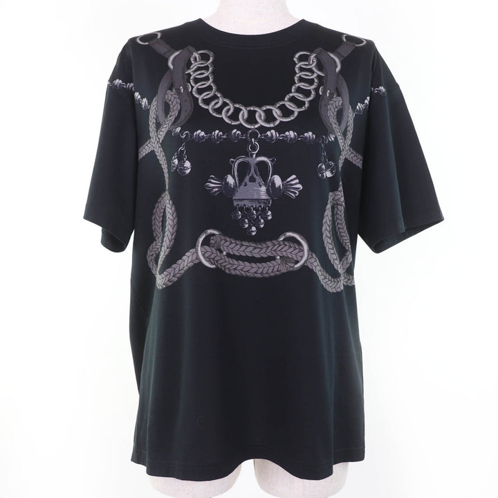 Pristine HERMES tops Maxi T-shirt Parfroy Remix black cotton Women 38 5H4639DX