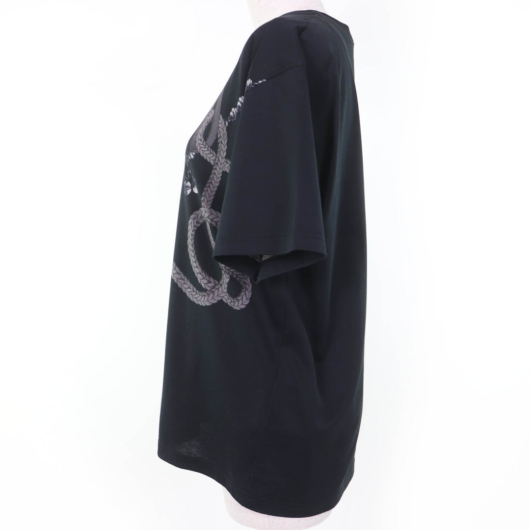 Pristine HERMES tops Maxi T-shirt Parfroy Remix black cotton Women 38 5H4639DX