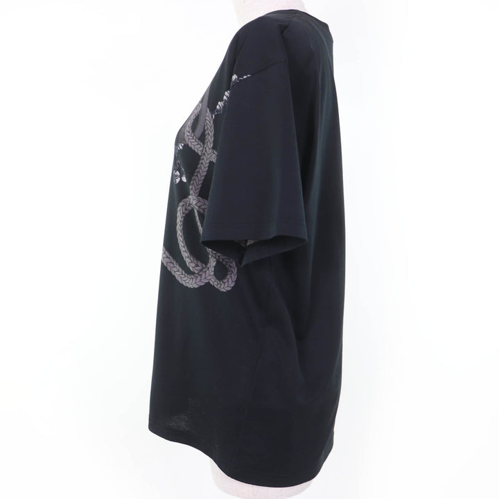 Pristine HERMES tops Maxi T-shirt Parfroy Remix black cotton Women 38 5H4639DX