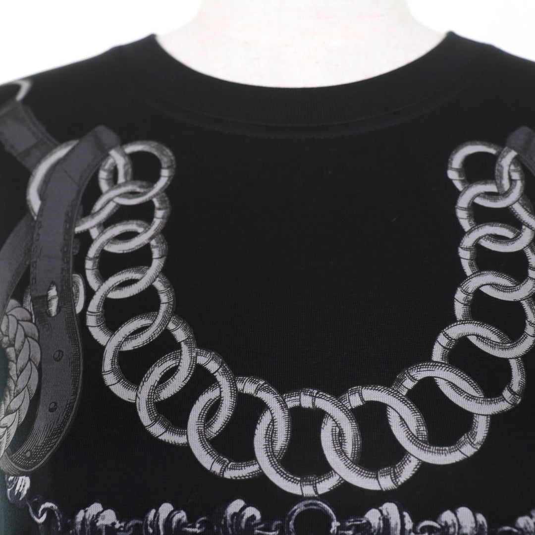 Pristine HERMES tops Maxi T-shirt Parfroy Remix black cotton Women 38 5H4639DX
