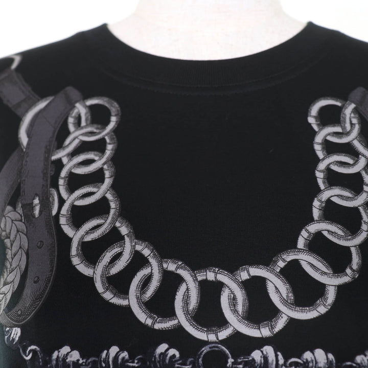 Pristine HERMES tops Maxi T-shirt Parfroy Remix black cotton Women 38 5H4639DX