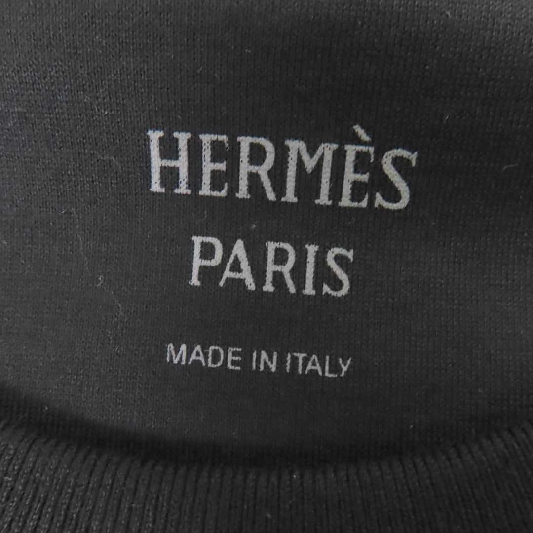 Pristine HERMES tops Maxi T-shirt Parfroy Remix black cotton Women 38 5H4639DX