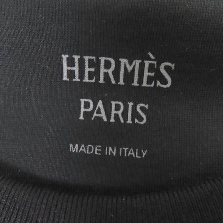 Pristine HERMES tops Maxi T-shirt Parfroy Remix black cotton Women 38 5H4639DX