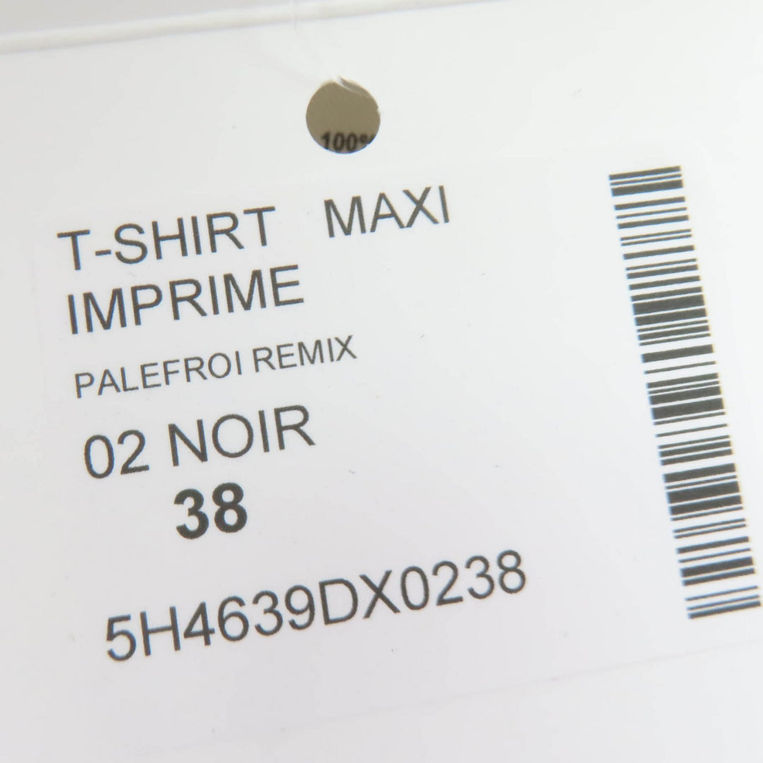 Pristine HERMES tops Maxi T-shirt Parfroy Remix black cotton Women 38 5H4639DX