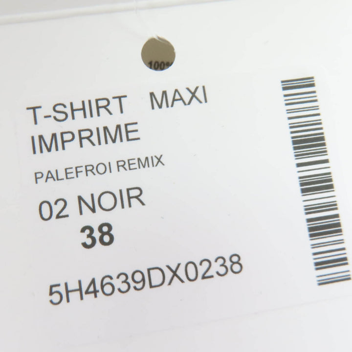Pristine HERMES tops Maxi T-shirt Parfroy Remix black cotton Women 38 5H4639DX