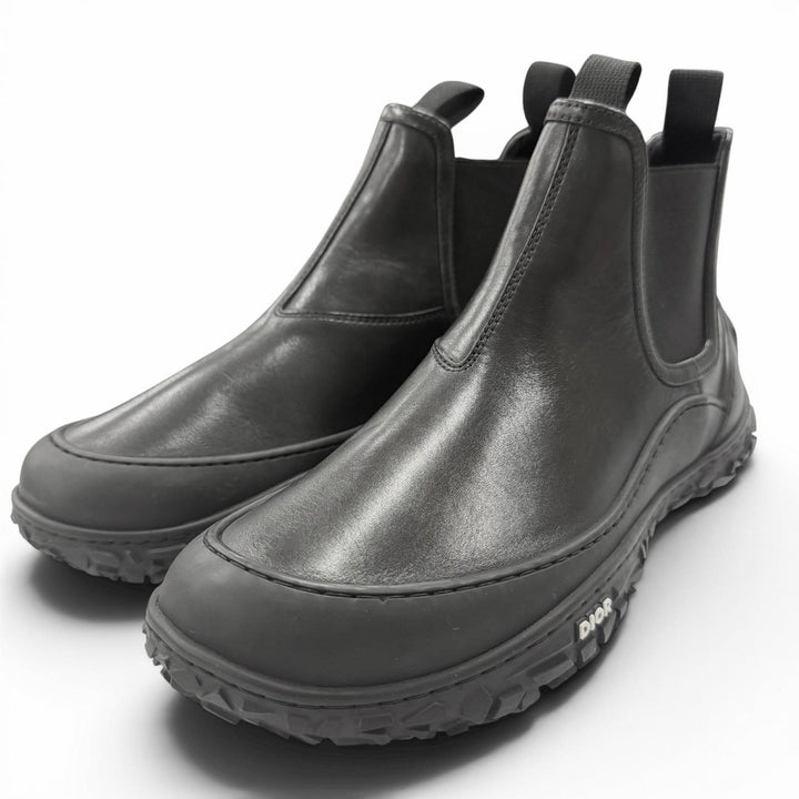 Excellent DIOR Ankle boots B28 Chelsea boots black leather mens 41