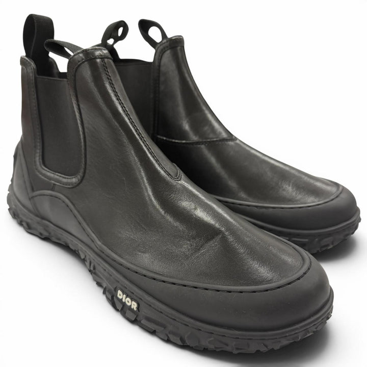Excellent DIOR Ankle boots B28 Chelsea boots black leather mens 41