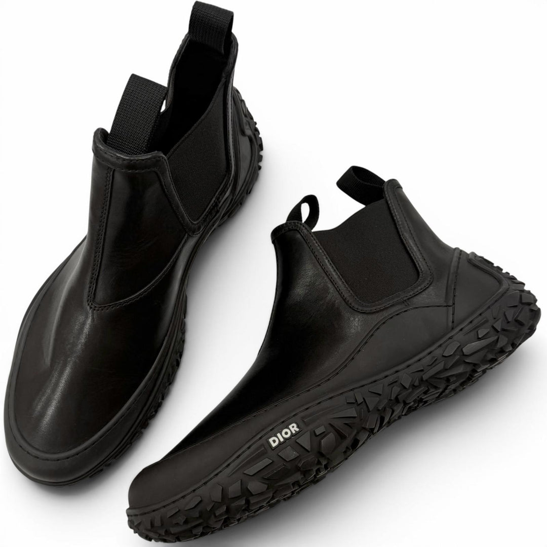 Excellent DIOR Ankle boots B28 Chelsea boots black leather mens 41