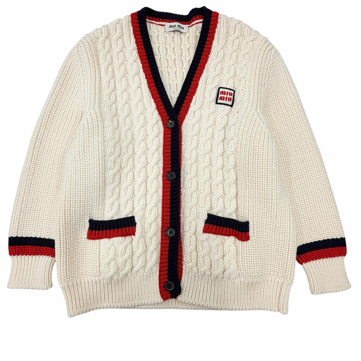 Excellent Miu Miu cardigan Ivory wool Women 36 MMF665