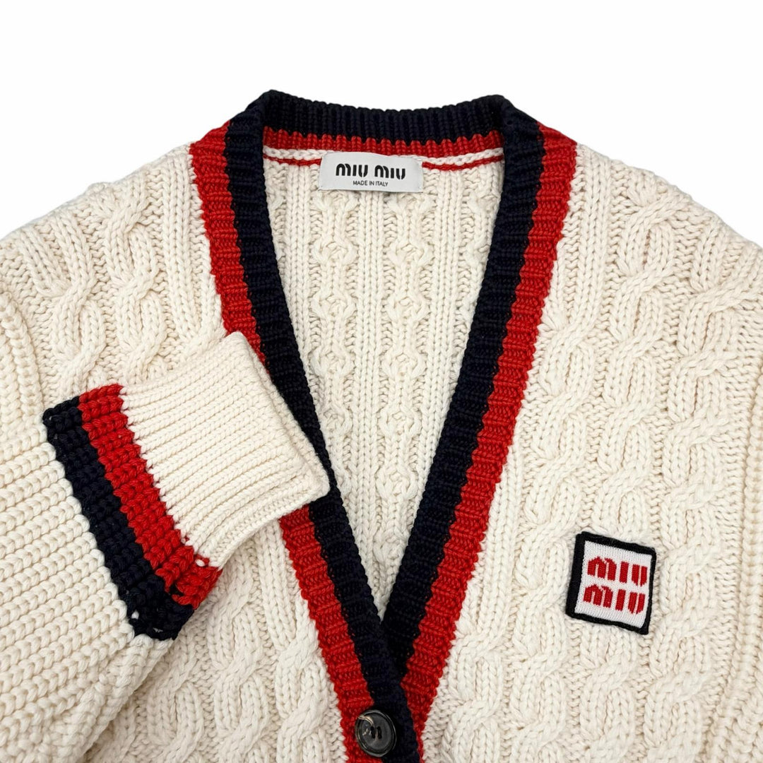 Excellent Miu Miu cardigan Ivory wool Women 36 MMF665