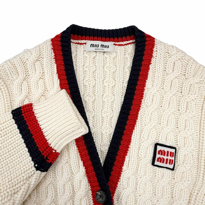 Excellent Miu Miu cardigan Ivory wool Women 36 MMF665